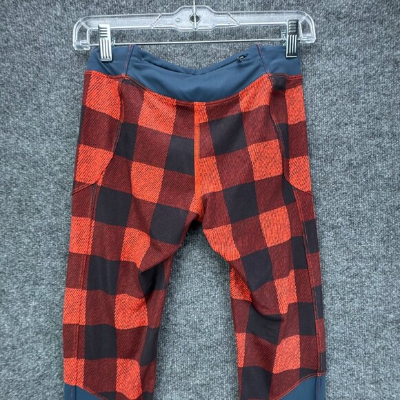 The North Face Flash Dry Leggings Womens Small Red Black 27" Back Pocket - Picture 5 of 14